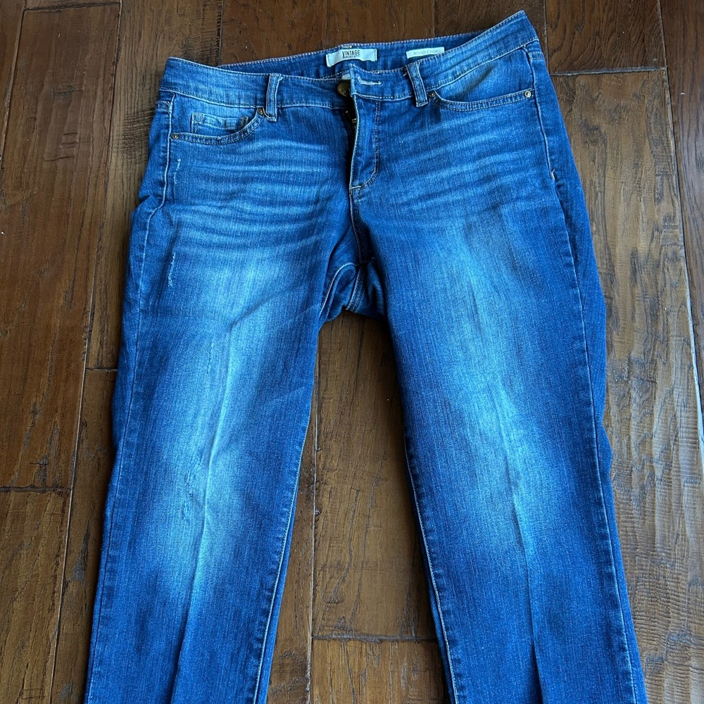 Vintage America Blue Skinny Crop Jeans